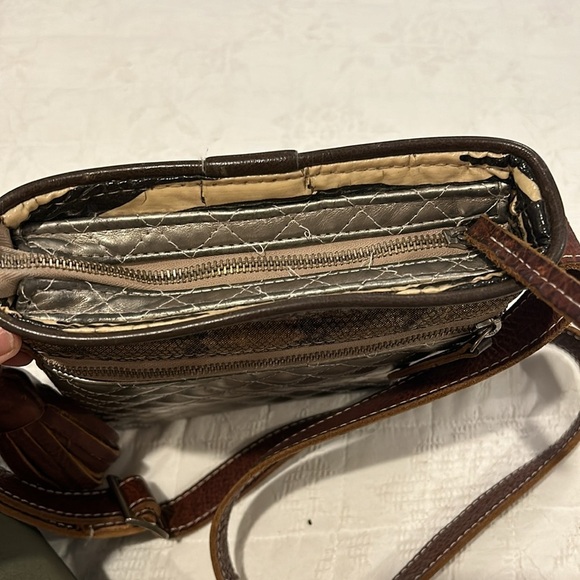 Consuela Metalic quilted leather tassel crossbody messenger bag - Picture 7 of 9